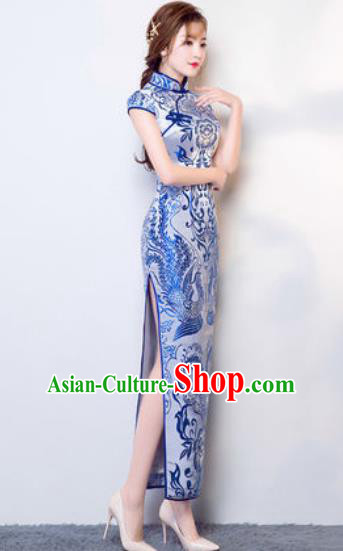Chinese Traditional National Costume Classical Wedding Cheongsam Full Dress for Women Chinese Traditional National Costume Classical Wedding Cheongsam Full Dress for Women