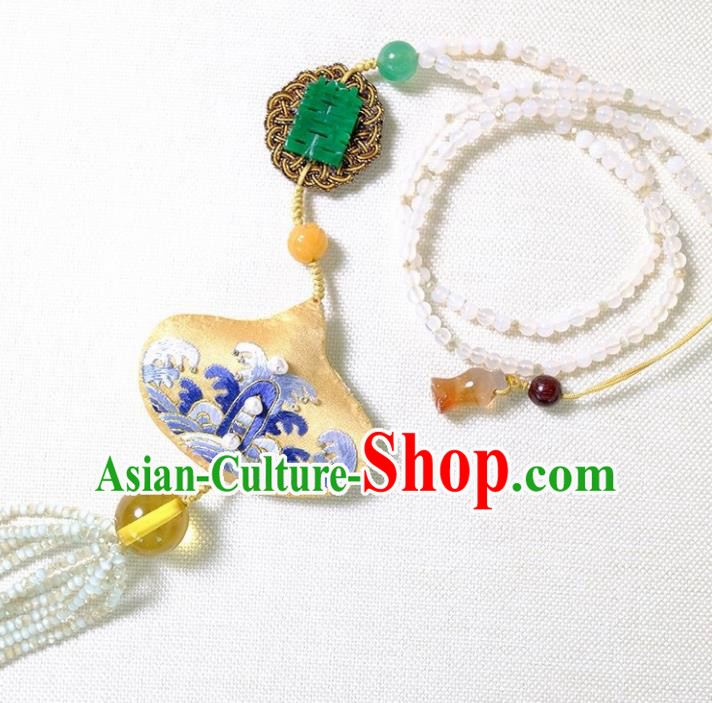 Chinese Traditional Accessories Classical Embroidered Tassel Necklace for Women Chinese Traditional Accessories Classical Embroidered Tassel Necklace for Women