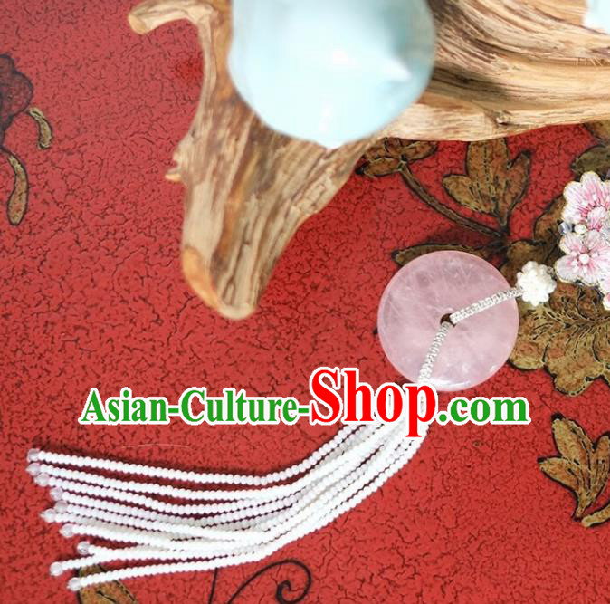 Chinese Traditional Accessories Classical Rose Chalcedony Tassel Necklace for Women Chinese Traditional Accessories Classical Rose Chalcedony Tassel Necklace for Women
