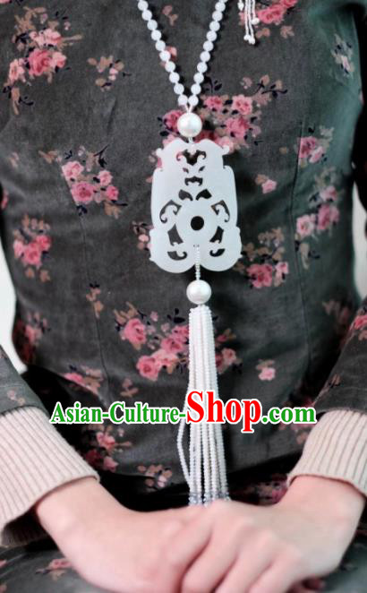 Chinese Traditional Accessories Classical Jade Tassel Necklace for Women Chinese Traditional Accessories Classical Jade Tassel Necklace for Women