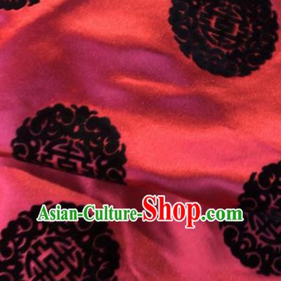 Chinese Traditional Buddhism Round Pattern Design Red Brocade Silk Fabric Tibetan Robe Fabric Asian Material