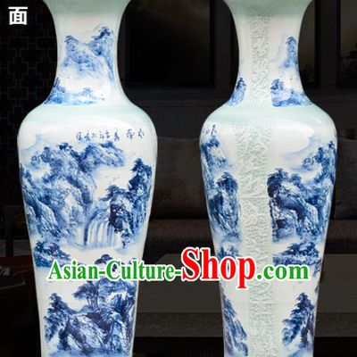 Chinese Traditional Printing Mountains Enamel Vase Jingdezhen Ceramic Handicraft