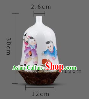 Chinese Jingdezhen Ceramic Craft Painting Boys Powder Enamel Vase Handicraft Traditional Porcelain Vase Chinese Jingdezhen Ceramic Craft Painting Boys Powder Enamel Vase Handicraft Traditional Porcelain Vase