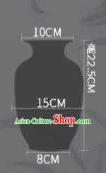 Chinese Jingdezhen Ceramic Printing Bamboo Craft Enamel Vase Handicraft Traditional Porcelain Vase
