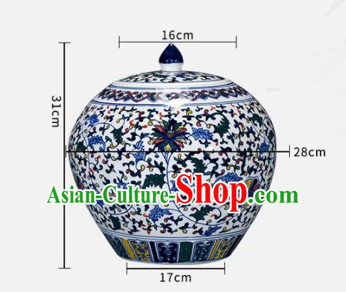 Chinese Jingdezhen Ceramic Craft Twine Lotus Pattern Enamel Jar Handicraft Traditional Porcelain Vase Chinese Jingdezhen Ceramic Craft Twine Lotus Pattern Enamel Jar Handicraft Traditional Porcelain Vase
