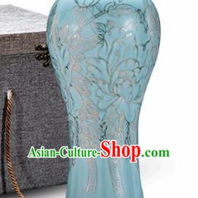 Chinese Jingdezhen Ceramic Craft Peony Pattern Enamel Prunus Vase Handicraft Traditional Porcelain Vase
