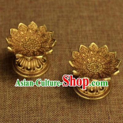 Chinese Traditional Buddhism Brass Candelabrum Decoration Vajrayana Buddhist Copper Handicraft