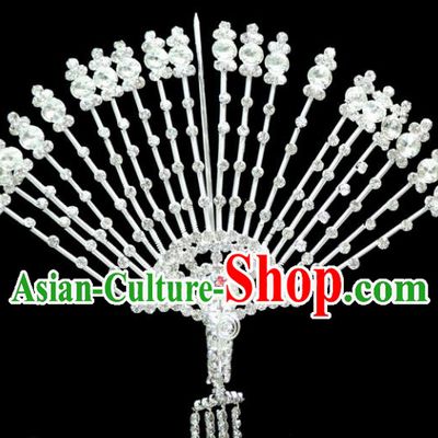 Chinese Ancient Princess Crystal Hairpins Traditional Peking Opera Artiste Headwear for Women