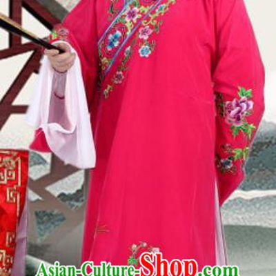 Chinese Ancient Nobility Childe Rosy Embroidered Robe Traditional Peking Opera Niche Costume for Men