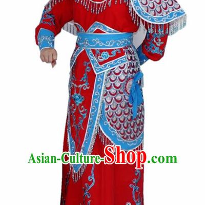 Chinese Ancient Swordswoman Red Embroidered Dress Traditional Peking Opera Blues Artiste Costume for Women