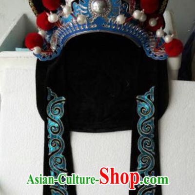 Chinese Traditional Sichuan Opera Headwear Face Changing Hat Handmade Black Helmet for Men