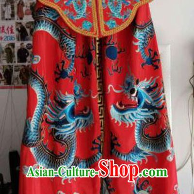 Chinese Beijing Opera Red Cape Traditional Sichuan Opera Face Changing Costume for Men
