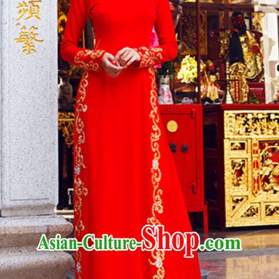 Traditional Vietnam Wedding Dresses Complete Set for Bride