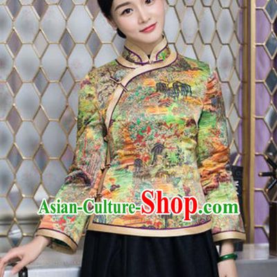 Chinese Traditional Tang Suit Upper Outer Garment Qipao Jacket National Costume for Women
