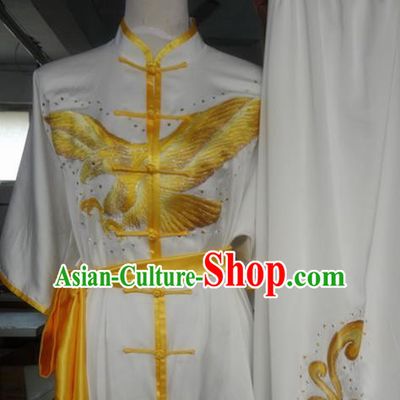 Chinese Traditional Kung Fu Costume Martial Arts Tai Chi Embroidered Eagle Clothing for Women