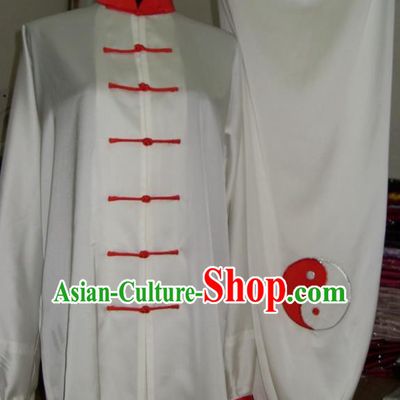 Chinese Traditional Kung Fu Competition Costume Tai Chi Martial Arts White Clothing for Men