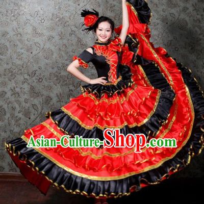 Chinese Traditional Spring Festival Gala Dance Costume Opening Dance Stage Performance Big Swing Dress for Women