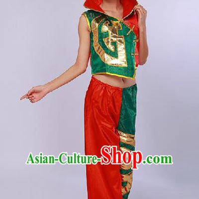 Chinese Traditional Drum Dance Red Clothing Folk Dance Stage Performance Clothing for Women