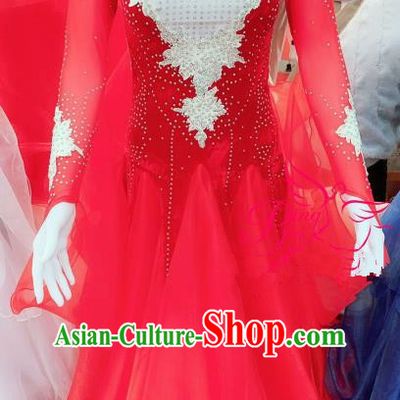 Chinese Traditional Chorus Opening Dance Red Dress Modern Dance Stage Performance Costume for Women