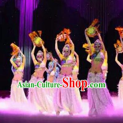 Chinese Traditional Classical Dance Pink Clothing Lotus Dance Stage Performance Costume for Women
