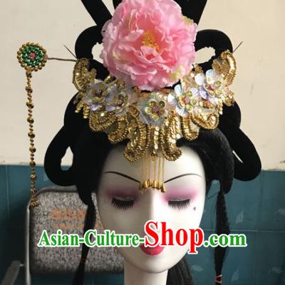 Chinese Traditional Beijing Opera Peri Tassel Hairpins and Wigs Sheath Peking Opera Princess Hair Accessories for Women
