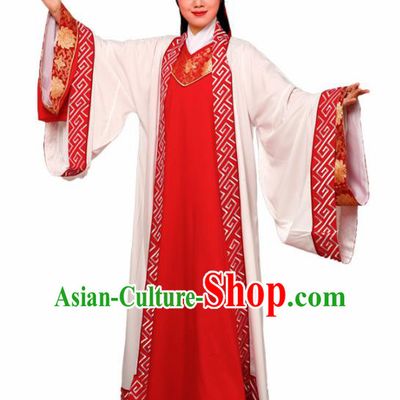 Chinese Traditional Peking Opera Nobility Childe Red Embroidered Robe Beijing Opera Niche Costume for Men