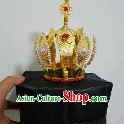 Chinese Traditional Taoism Headwear National Taoist Priest Bagua Hat Hairdo Crown for Men