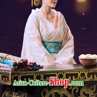 Drama Queen Dugu Chinese Sui Dynasty Empress Hanfu Dress Ancient Historical Costume and Headpiece for Women