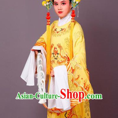 Chinese Traditional Peking Opera Niche Yellow Embroidered Robe Beijing Opera Number One Scholar Costume for Men