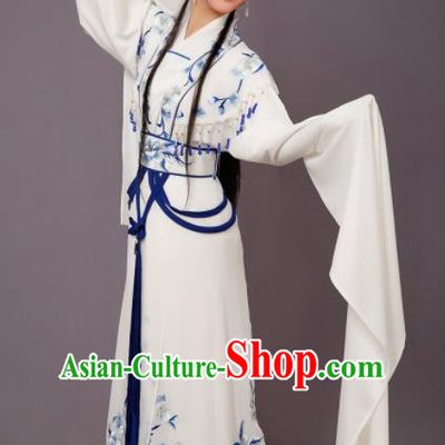 Chinese Traditional Peking Opera Princess White Dress Beijing Opera Hua Dan Costume for Women