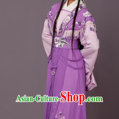 Chinese Traditional Peking Opera Princess Purple Dress Beijing Opera Hua Dan Costume for Women