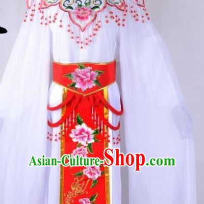 Chinese Traditional Shaoxing Opera Peri Embroidered Red Peony Dress Beijing Opera Hua Dan Costume for Women