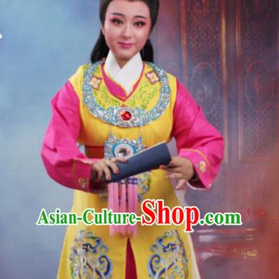 Chinese Traditional Peking Opera Crown Prince Embroidered Yellow Robe Beijing Opera Niche Costume for Men