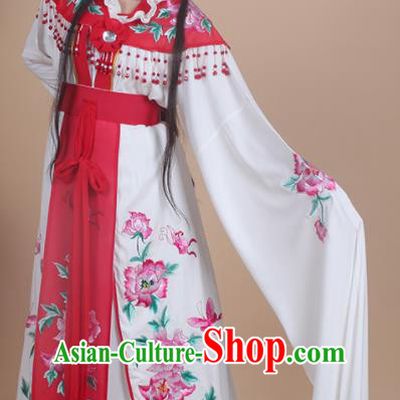 Chinese Traditional Shaoxing Opera Nobility Lady Embroidered Red Dress Beijing Opera Hua Dan Costume for Women