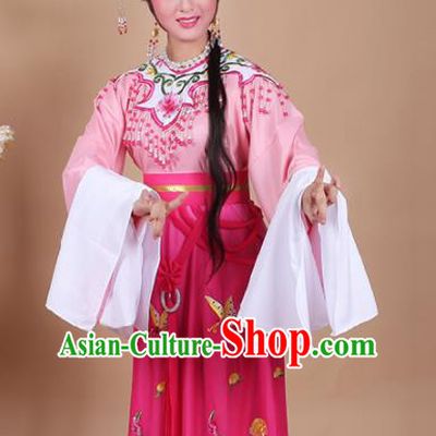 Chinese Traditional Shaoxing Opera Zhu Yingtai Rosy Dress Beijing Opera Hua Dan Embroidered Costume for Women