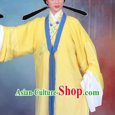 Chinese Traditional Peking Opera Scholar Yellow Robe Beijing Opera Niche Costume for Men