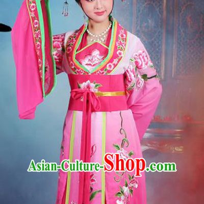 Chinese Traditional Shaoxing Opera Imperial Consort Embroidered Rosy Dress Beijing Opera Hua Dan Costume for Women