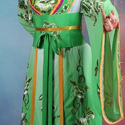 Chinese Traditional Shaoxing Opera Imperial Consort Embroidered Green Dress Beijing Opera Hua Dan Costume for Women
