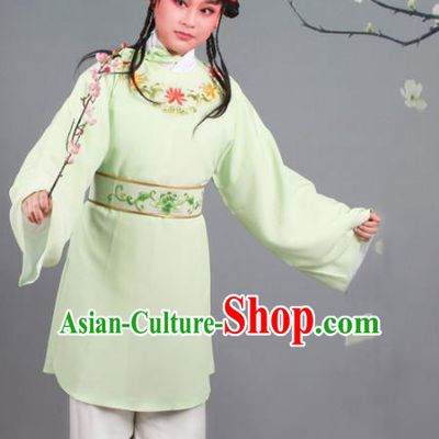 Chinese Traditional Peking Opera Livehand Green Clothing Beijing Opera Servant Costume for Men