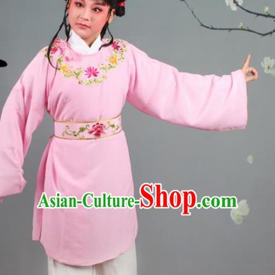 Chinese Traditional Peking Opera Livehand Pink Clothing Beijing Opera Servant Costume for Men