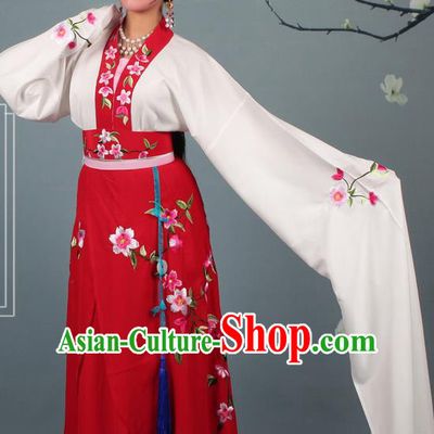 Chinese Traditional Huangmei Opera Rich Lady Embroidered Red Dress Beijing Opera Hua Dan Costume for Women