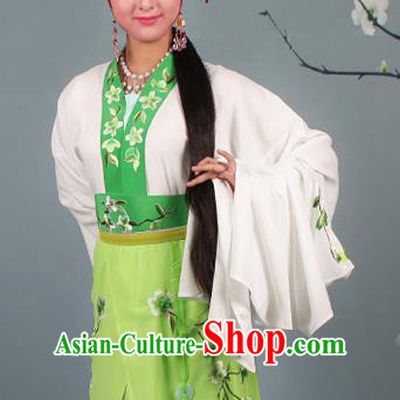 Chinese Traditional Huangmei Opera Rich Lady Embroidered Green Dress Beijing Opera Hua Dan Costume for Women