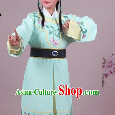 Chinese Traditional Peking Opera Servant Green Clothing Beijing Opera Livehand Costume for Men