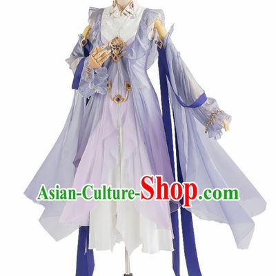 Chinese Traditional Female Knight Purple Hanfu Dress Ancient Swordswoman Costume for Women