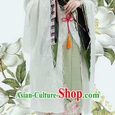 Japanese Traditional Costume Green Kimono Cosplay Geisha Dress for Women