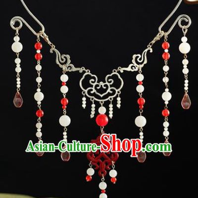 Chinese Traditional Accessories Ancient Cosplay Princess Hanfu Tassel Necklace for Women