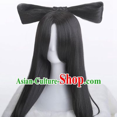 Chinese Traditional Cosplay Swordswoman Hair Accessories Ancient Imperial Consort Wigs for Women