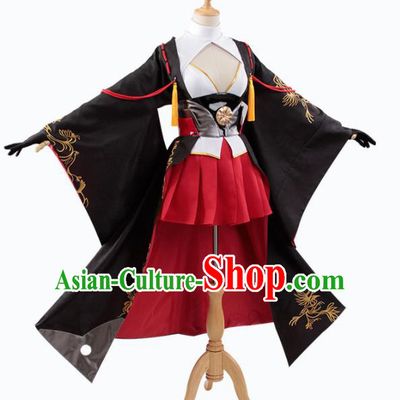 Traditional Halloween Cosplay Swordswoman Costume Chinese Ancient Heroine Black Hanfu Dress for Women