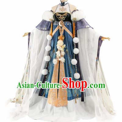 Chinese Traditional Cosplay Princess Peri Costume Ancient Swordswoman Hanfu Dress for Women