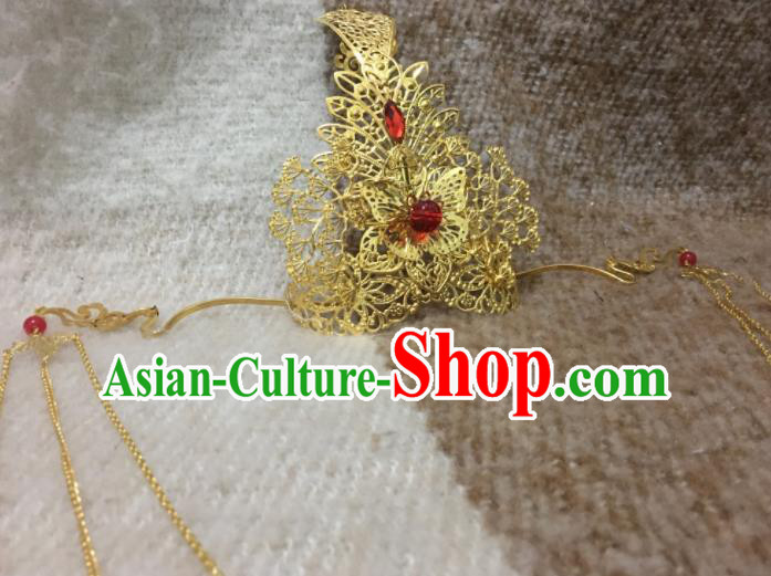 Chinese Traditional Hanfu Hair Accessories Ancient Prince Golden Hair Crown for Men Chinese Traditional Hanfu Hair Accessories Ancient Prince Golden Hair Crown for Men